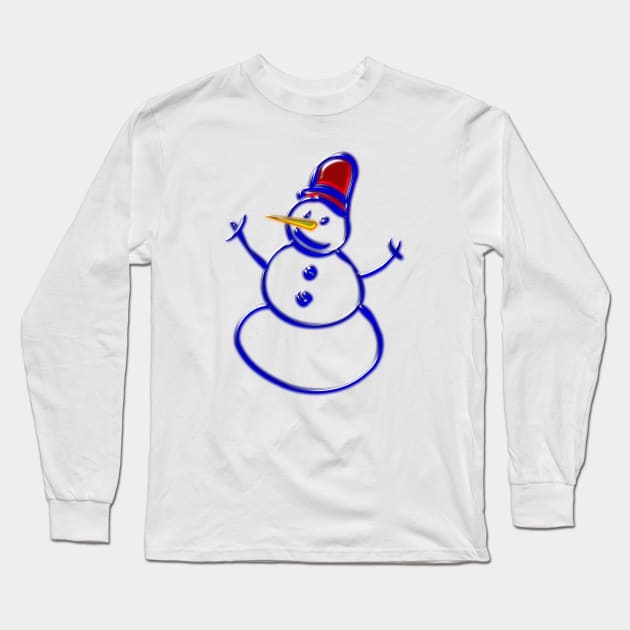 Snowman Long Sleeve T-Shirt by Anastasiya Malakhova